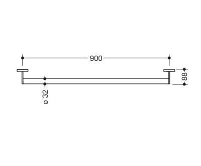 System' 900' 90cm Support Rail - Chrome